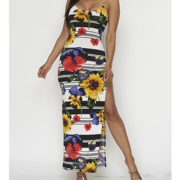 FLORAL MAXI DRESS - Picture 2 of 3